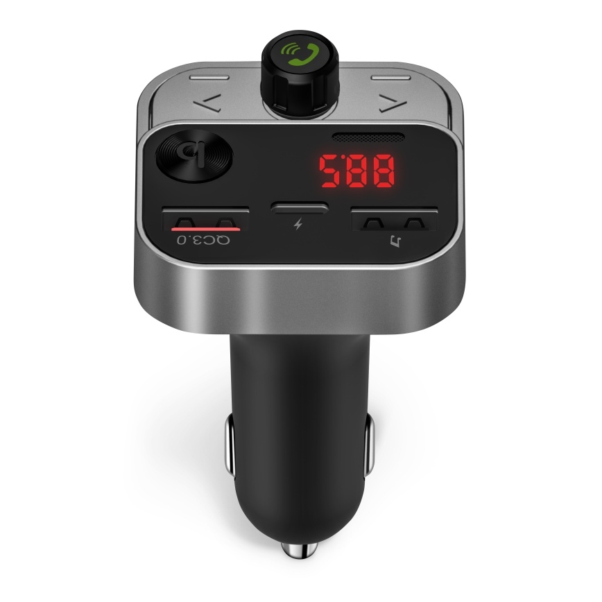 CONNECT IT CCC-8900-AN - Transmisor FM para coche con función manos libres negro/plata