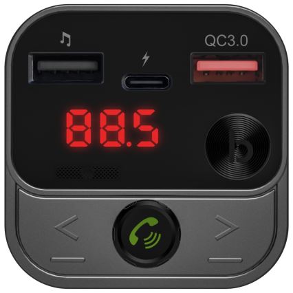 CONNECT IT CCC-8900-AN - Transmisor FM para coche con función manos libres negro/plata