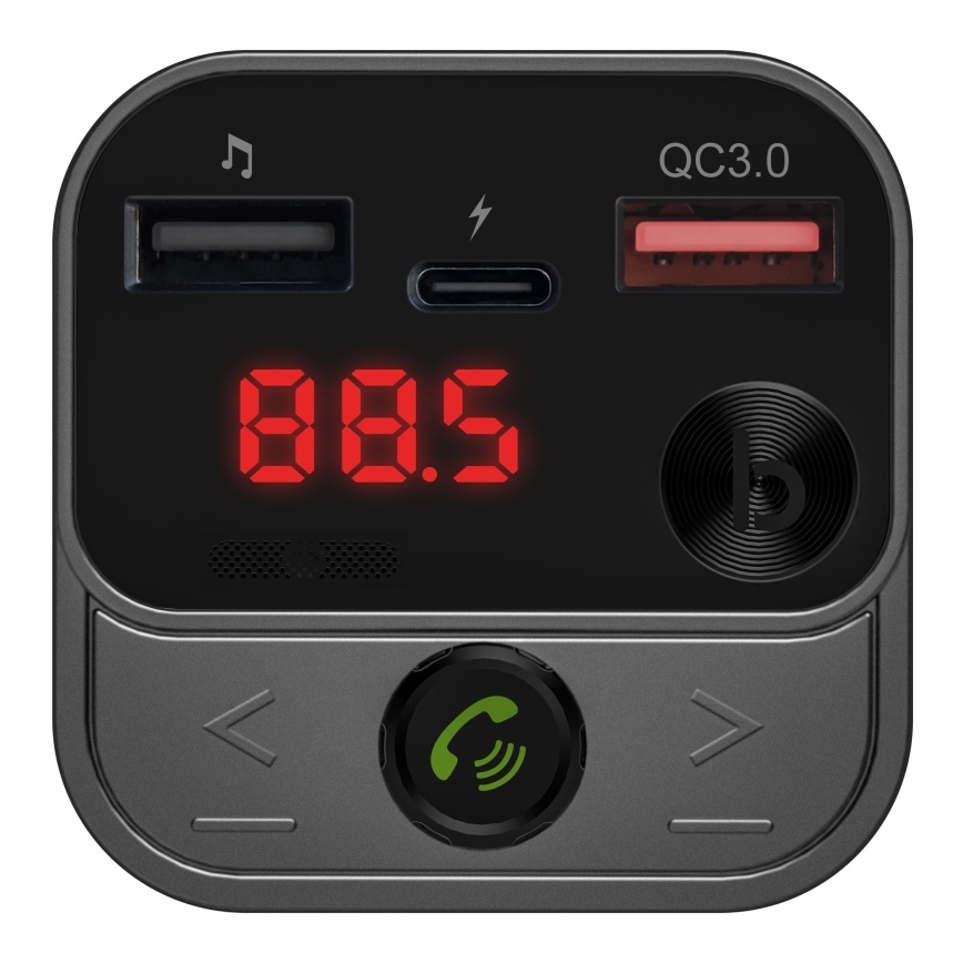 CONNECT IT CCC-8900-AN - Transmisor FM para coche con función manos libres negro/plata