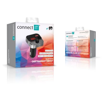 CONNECT IT CCC-8900-AN - Transmisor FM para coche con función manos libres negro/plata
