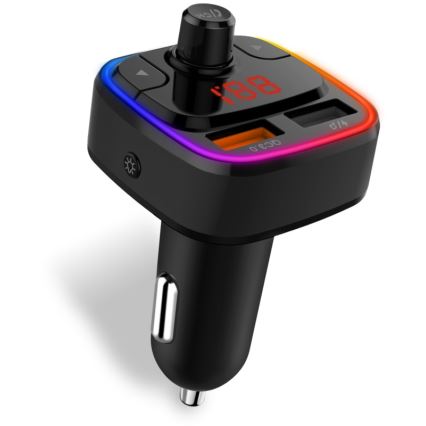 CONNECT IT CCC-9090-BK - LED RGB Transmisor FM para coche con función manos libres negro