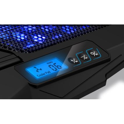 CONNECT IT CCP-2200-BK - Almohadilla de refrigeración para portátil 4x Ventilador 2xUSB negro//azul