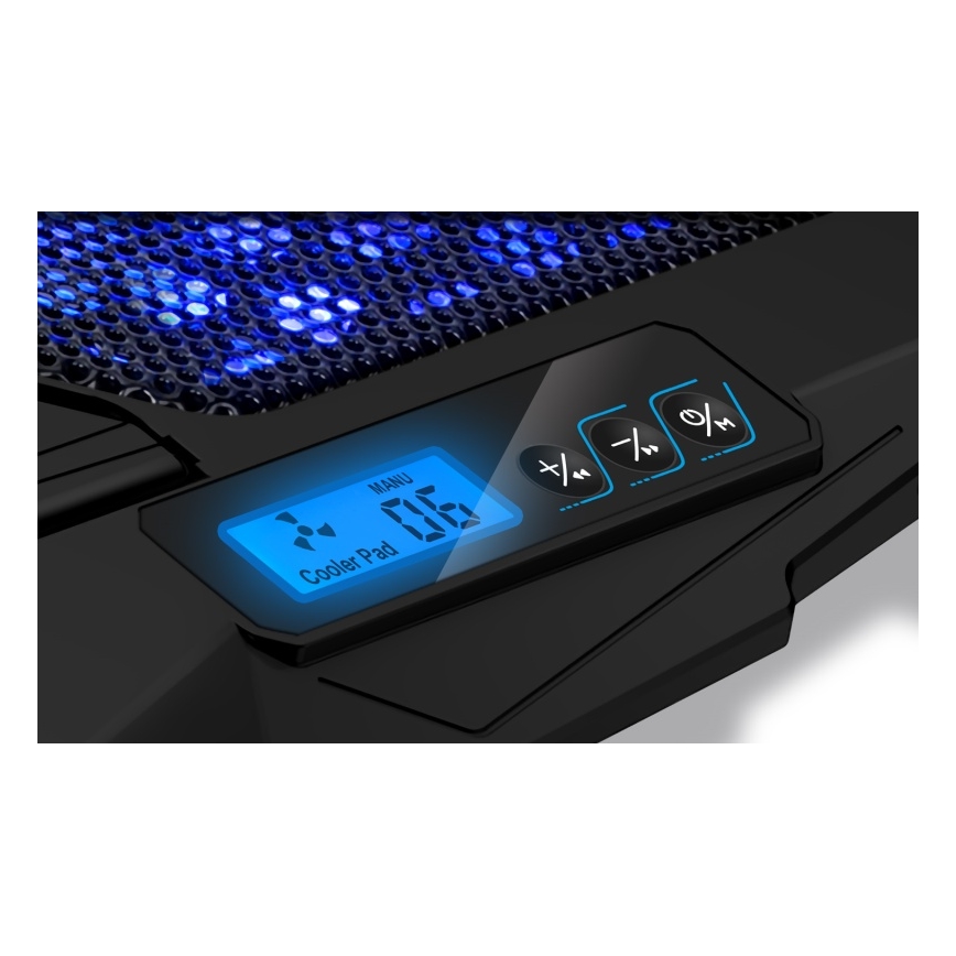 CONNECT IT CCP-2200-BK - Almohadilla de refrigeración para portátil 4x Ventilador 2xUSB negro//azul