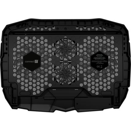 CONNECT IT CCP-2200-BK - Almohadilla de refrigeración para portátil 4x Ventilador 2xUSB negro//azul