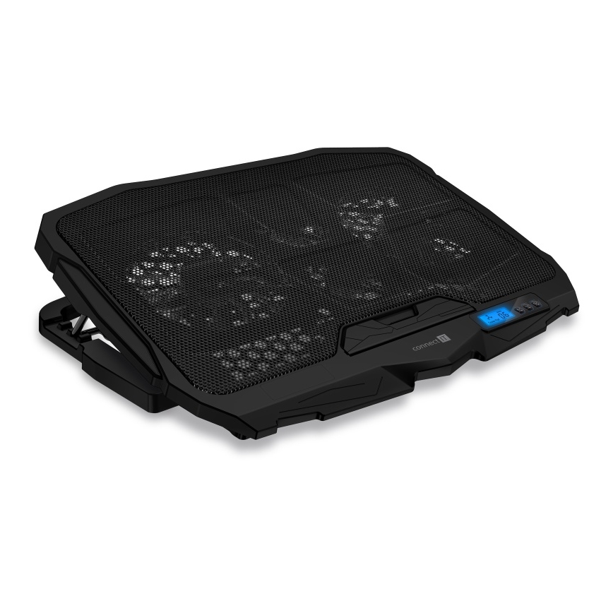 CONNECT IT CCP-2200-BK - Almohadilla de refrigeración para portátil 4x Ventilador 2xUSB negro//azul