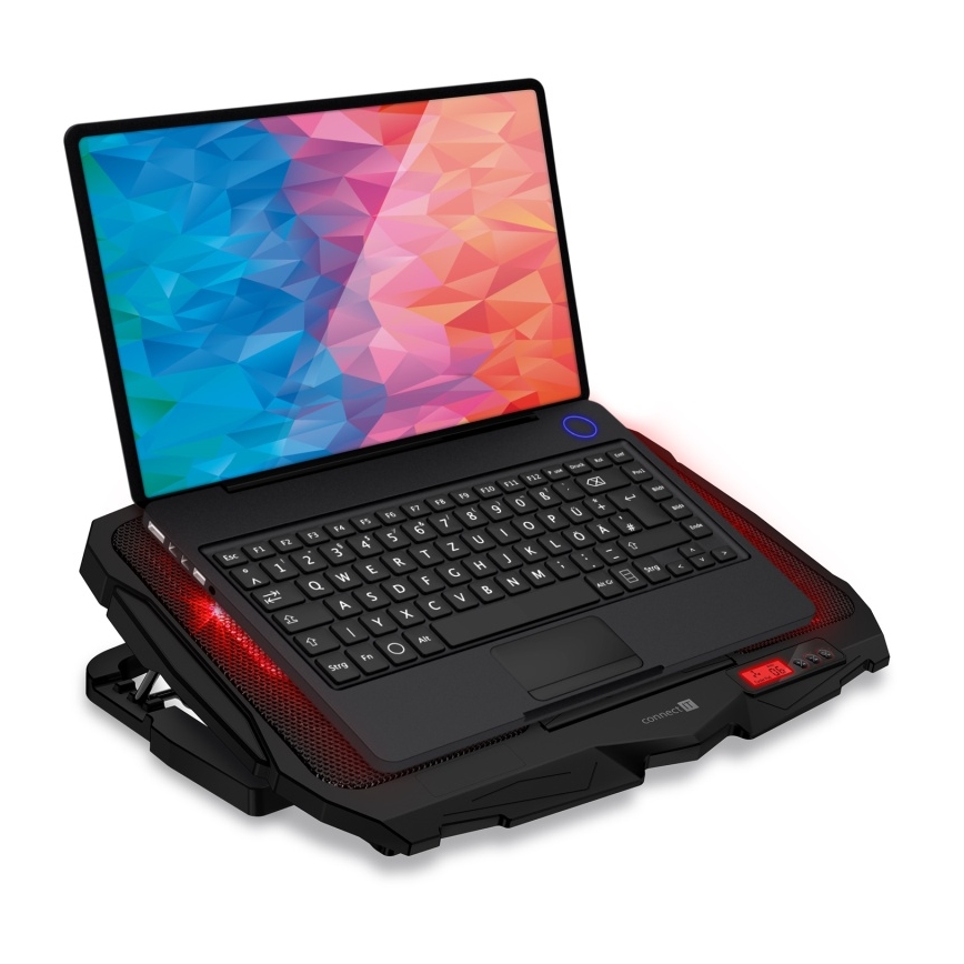 CONNECT IT CCP-2200-RD - Almohadilla de refrigeración para portátil 4x Ventilador 2xUSB negro/rojo