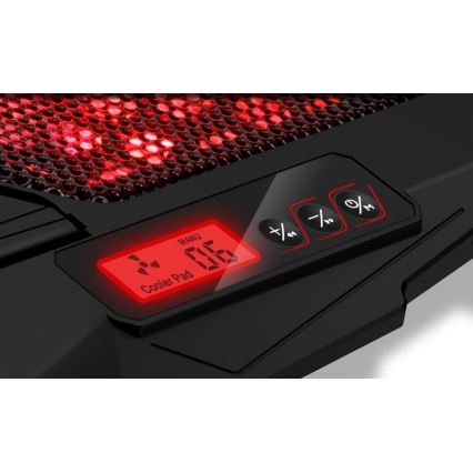 CONNECT IT CCP-2200-RD - Almohadilla de refrigeración para portátil 4x Ventilador 2xUSB negro/rojo