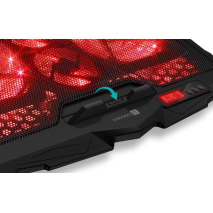 CONNECT IT CCP-2200-RD - Almohadilla de refrigeración para portátil 4x Ventilador 2xUSB negro/rojo