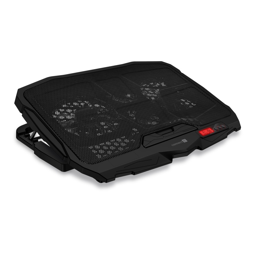 CONNECT IT CCP-2200-RD - Almohadilla de refrigeración para portátil 4x Ventilador 2xUSB negro/rojo