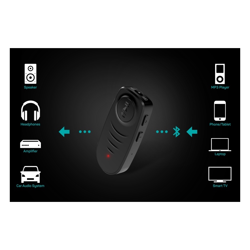 CONNECT IT CFF-4050-BK - Receptor de audio Bluetooth AUX 110 mAh