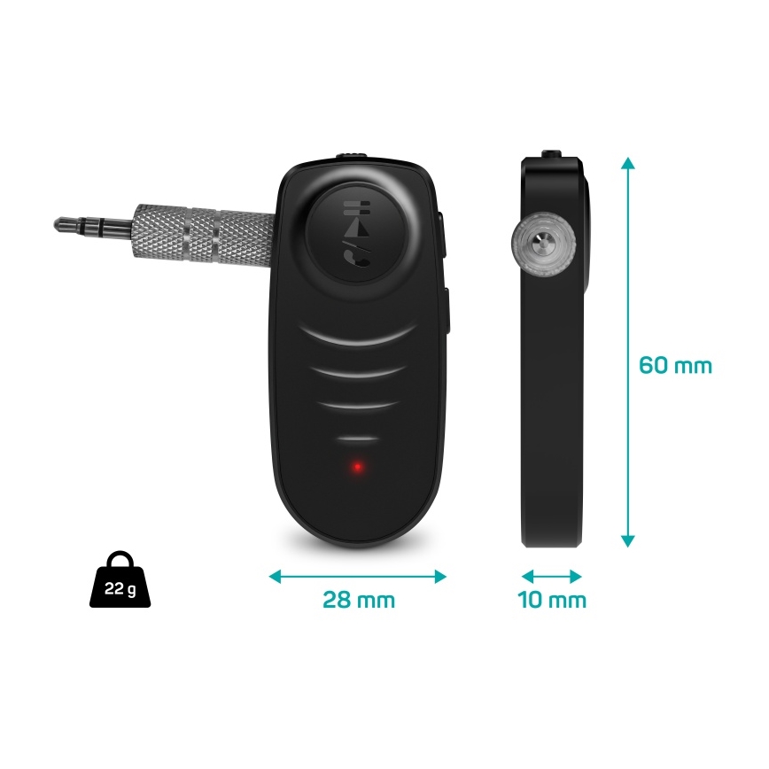 CONNECT IT CFF-4050-BK - Receptor de audio Bluetooth AUX 110 mAh