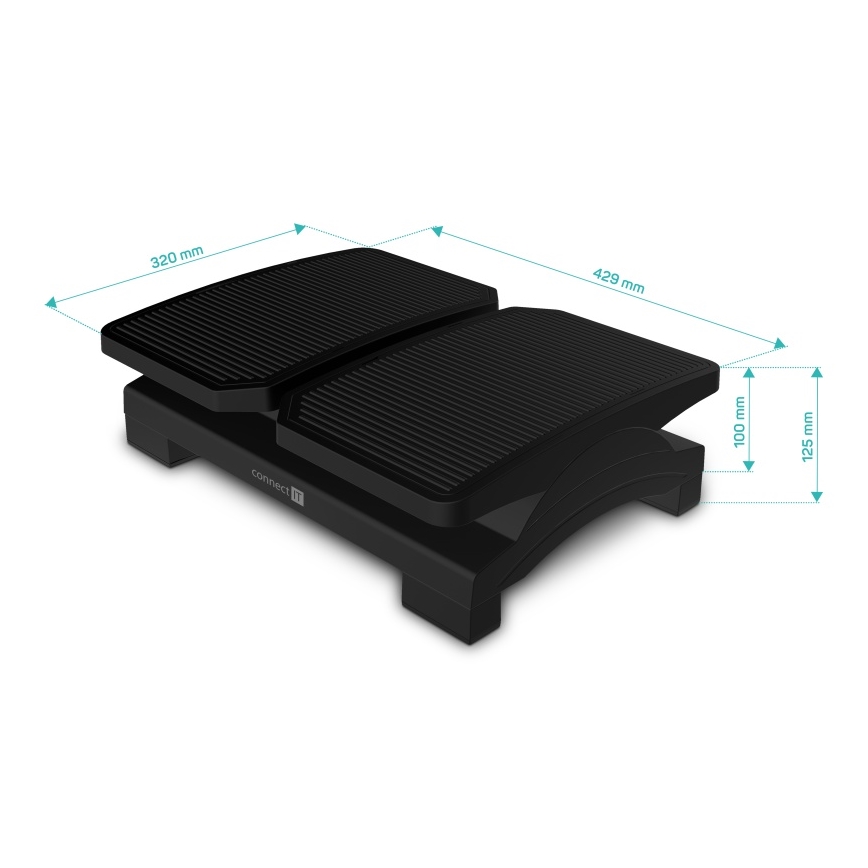 CONNECT IT CFH-4100-BK - Reposapiés ajustable negro