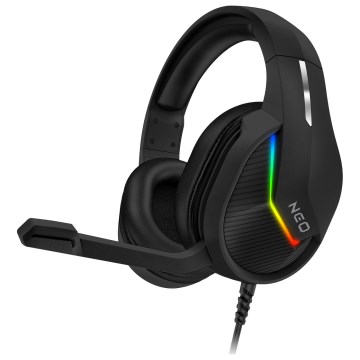 CONNECT IT CHP-3595-BK - LED RGB Auriculares gaming con cable con un micrófono negro