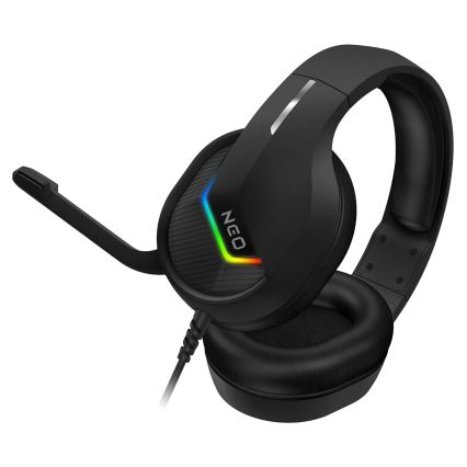 CONNECT IT CHP-3595-BK - LED RGB Auriculares gaming con cable con un micrófono negro