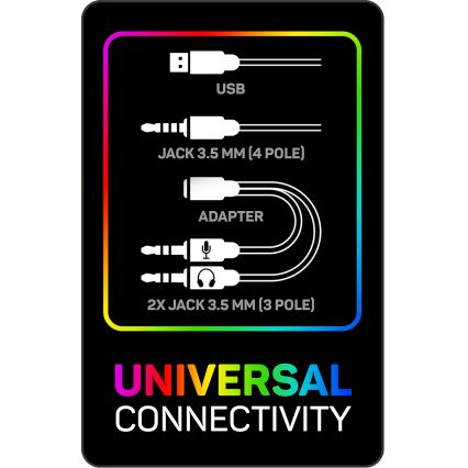CONNECT IT CHP-3595-BK - LED RGB Auriculares gaming con cable con un micrófono negro