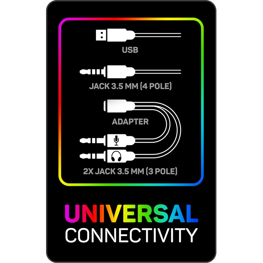 CONNECT IT CHP-3595-BK - LED RGB Auriculares gaming con cable con un micrófono negro