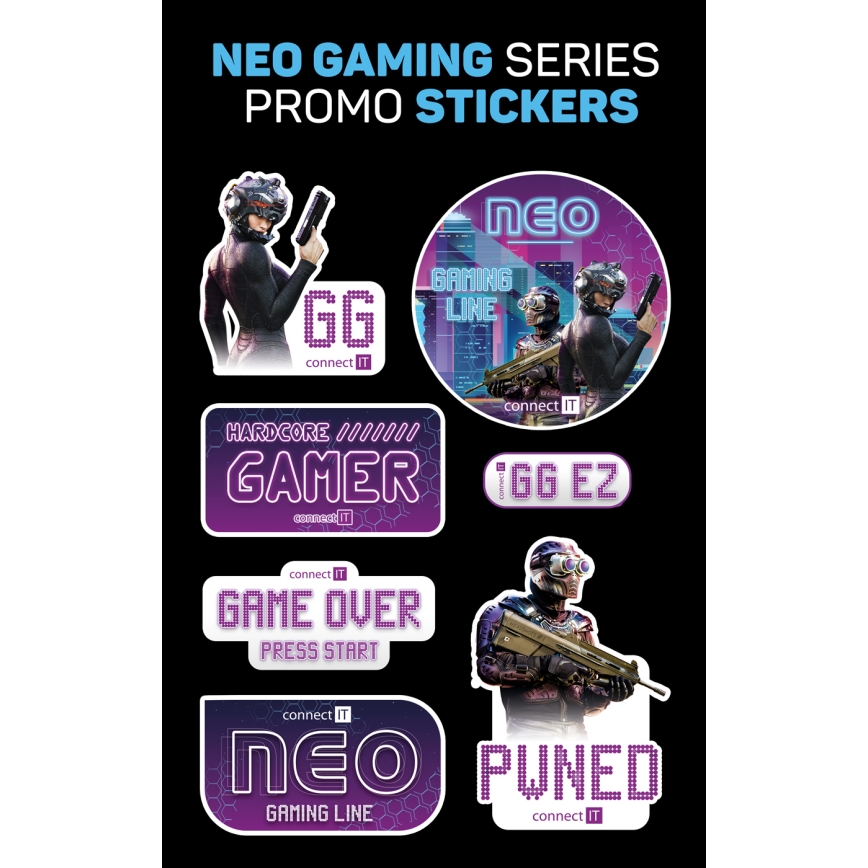 CONNECT IT CHP-3595-BK - LED RGB Auriculares gaming con cable con un micrófono negro