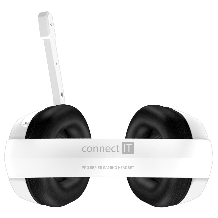 CONNECT IT CHP-3595-WH - LED RGB Auriculares gaming con cable con un micrófono blanco/negro