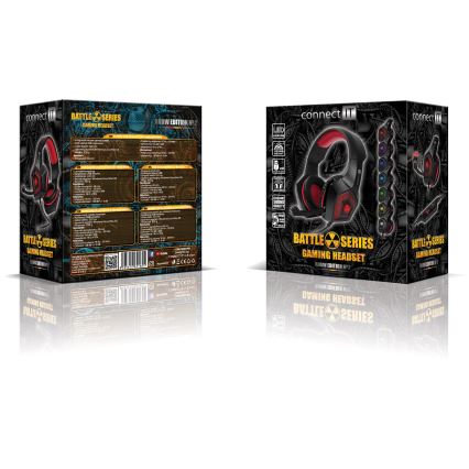 CONNECT IT CHP-5500-RD - LED Auriculares gaming con cable con un micrófono negro/rojo