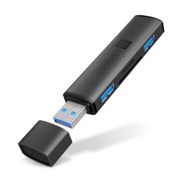 CONNECT IT CHU-4060-AN - Hub USB-A con lector de tarjetas de memoria 4en1