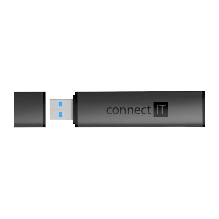 CONNECT IT CHU-4060-AN - Hub USB-A con lector de tarjetas de memoria 4en1