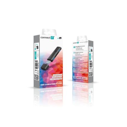 CONNECT IT CHU-4060-AN - Hub USB-A con lector de tarjetas de memoria 4en1