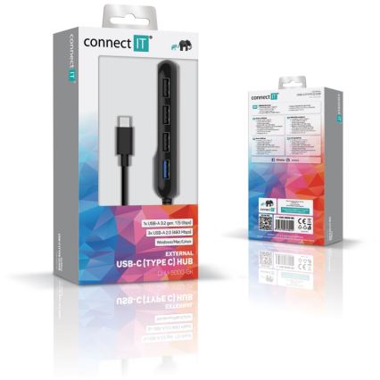 CONNECT IT CHU-5000-BK - USB-C hub 4en1