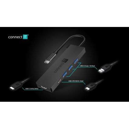 CONNECT IT CHU-8010-AN - USB-C hub 5en1