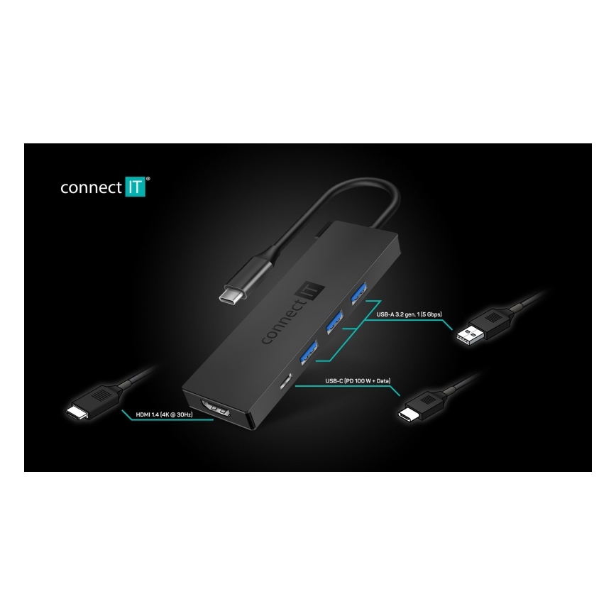 CONNECT IT CHU-8010-AN - USB-C hub 5en1