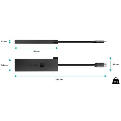 CONNECT IT CHU-8010-AN - USB-C hub 5en1