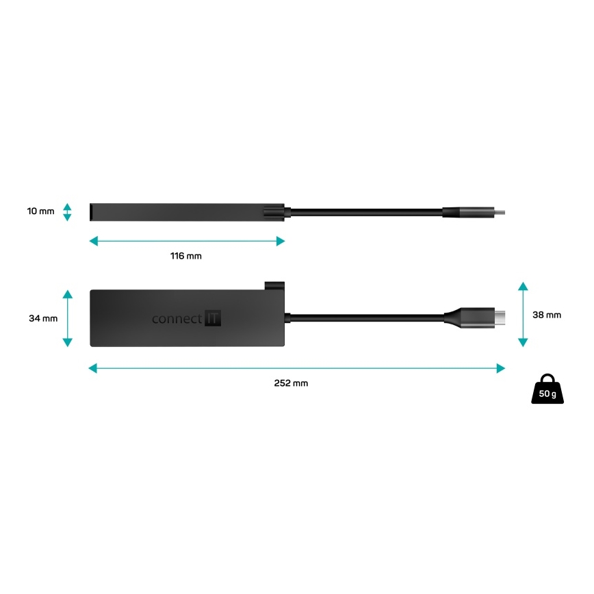 CONNECT IT CHU-8010-AN - USB-C hub 5en1