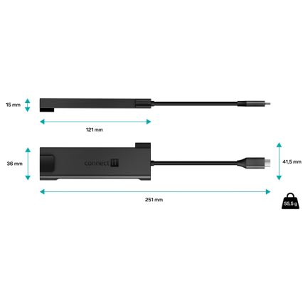 CONNECT IT CHU-8020-AN - USB-C hub 5en1