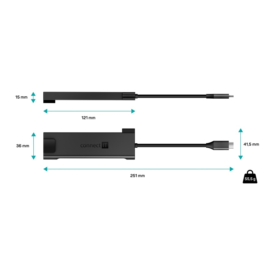 CONNECT IT CHU-8020-AN - USB-C hub 5en1