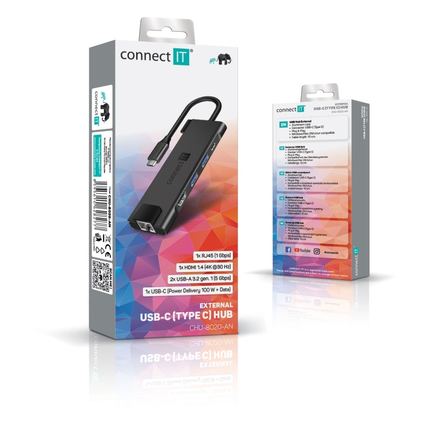 CONNECT IT CHU-8020-AN - USB-C hub 5en1