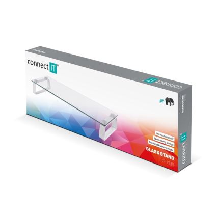 CONNECT IT CI-1135 - Base de vidrio multifuncional transparente/blanco
