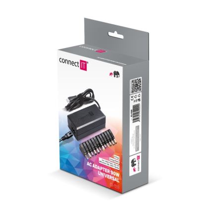 CONNECT IT CI-133 - Adaptador de corriente universal para portátiles 90W