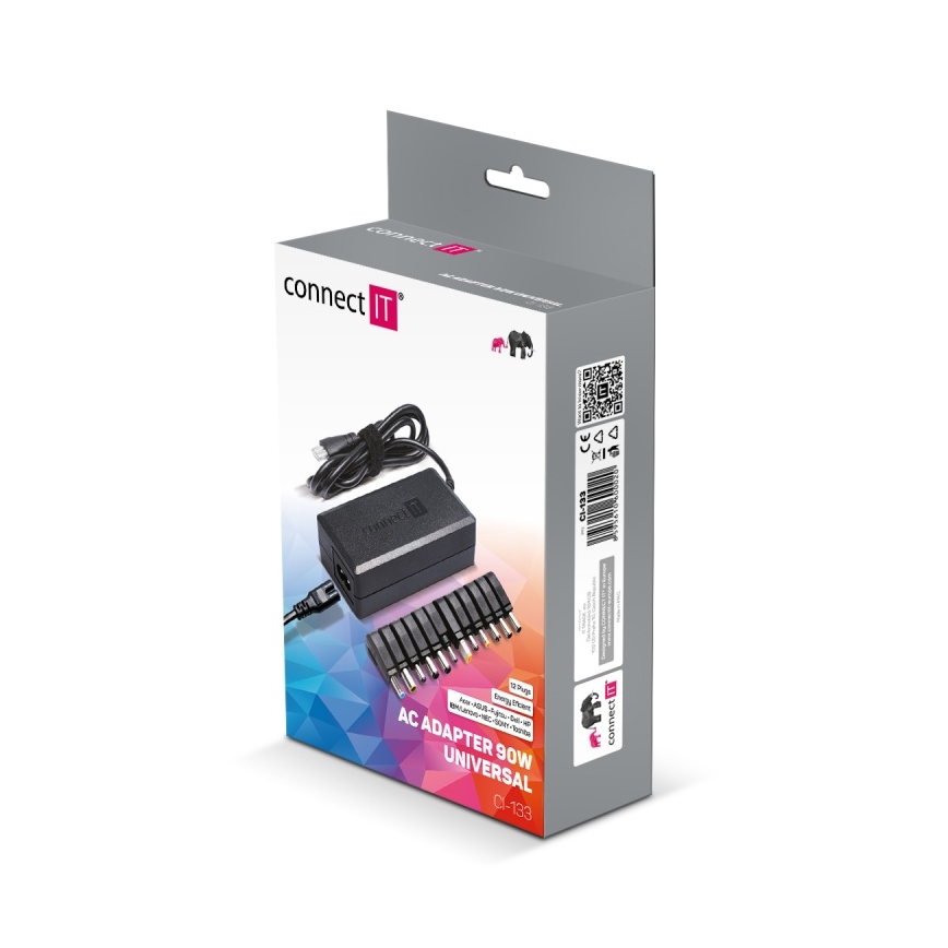CONNECT IT CI-133 - Adaptador de corriente universal para portátiles 90W