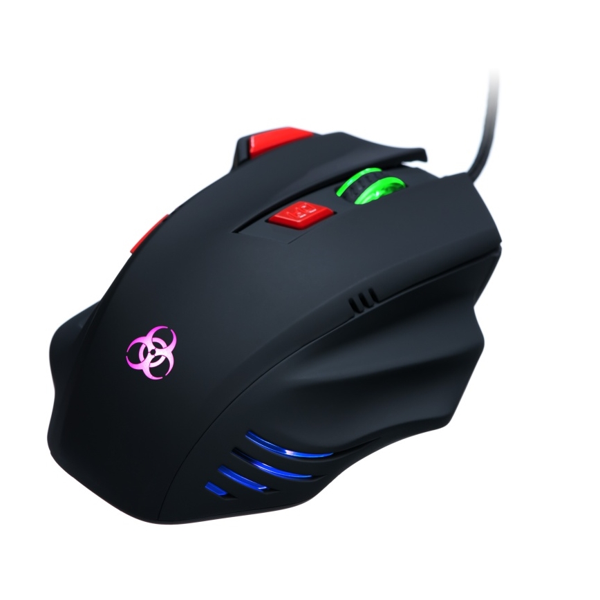 CONNECT IT CI-191 - LED Ratón gaming con cable 800/1600/2400/3200 DPI negro