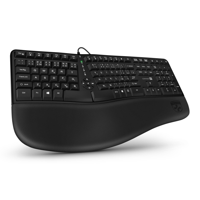 CONNECT IT CKB-2800-CS - Teclado inalámbrico ergonómico con localización checo/eslovaco negro
