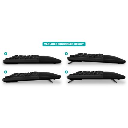 CONNECT IT CKB-2800-CS - Teclado inalámbrico ergonómico con localización checo/eslovaco negro