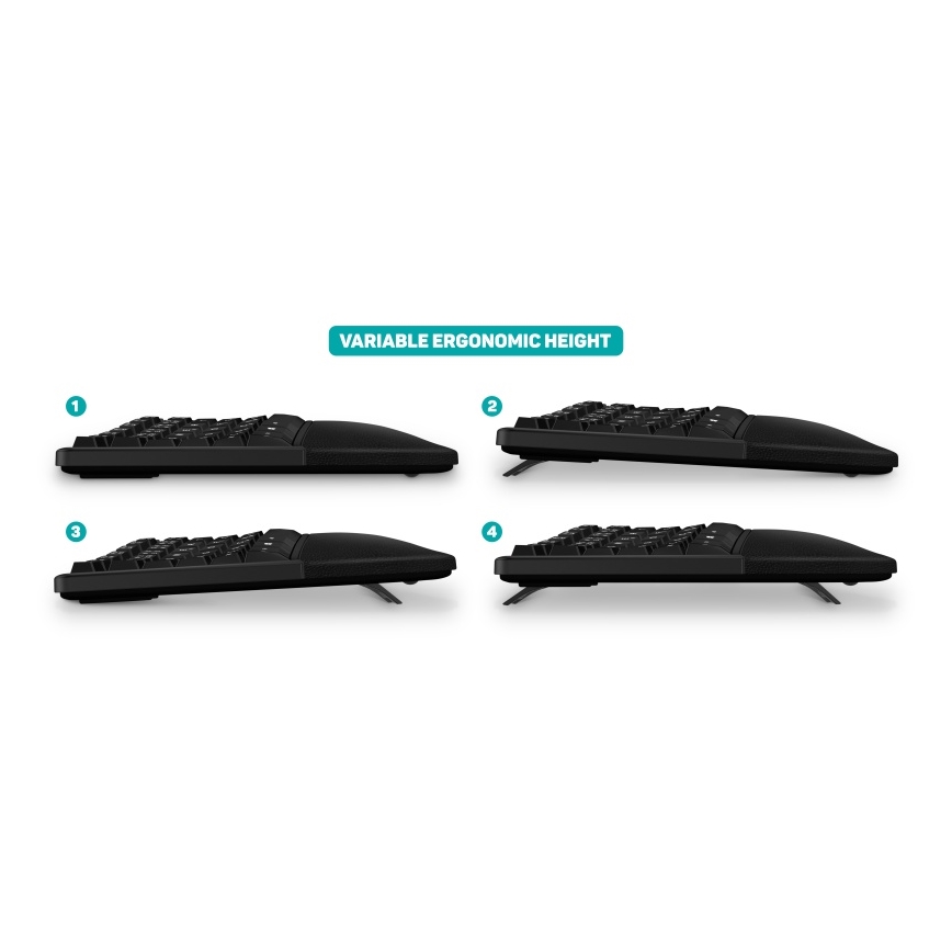 CONNECT IT CKB-2800-CS - Teclado inalámbrico ergonómico con localización checo/eslovaco negro