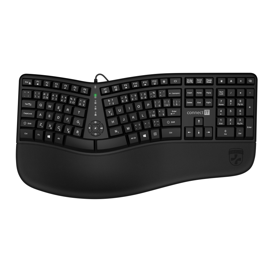 CONNECT IT CKB-2800-CS - Teclado inalámbrico ergonómico con localización checo/eslovaco negro