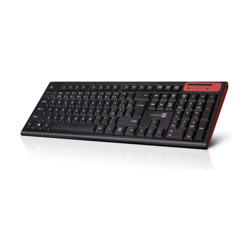 CONNECT IT CKB-3000-CS - Teclado multimedia inalámbrico con localización para checo/eslovaco 2xAAA negro