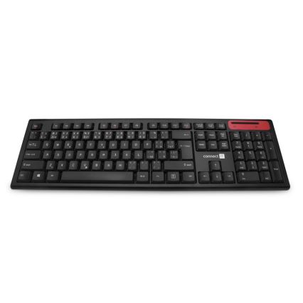 CONNECT IT CKB-3000-CS - Teclado multimedia inalámbrico con localización para checo/eslovaco 2xAAA negro