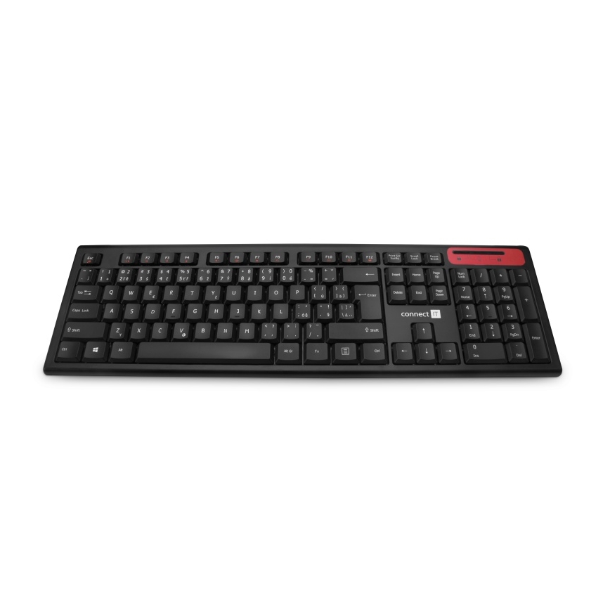 CONNECT IT CKB-3000-CS - Teclado multimedia inalámbrico con localización para checo/eslovaco 2xAAA negro