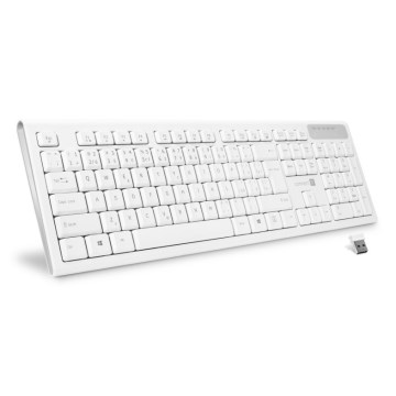CONNECT IT CKB-3010-CS - Teclado multimedia inalámbrico con localización para checo/eslovaco 2xAAA blanco