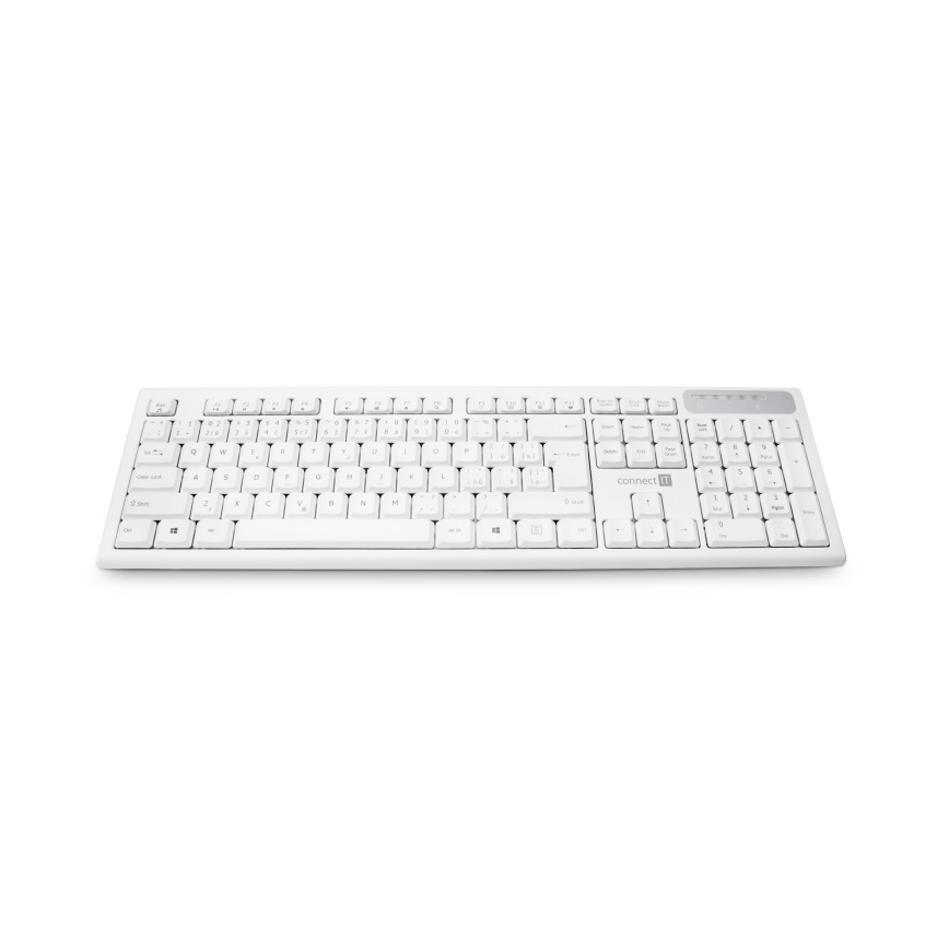 CONNECT IT CKB-3010-CS - Teclado multimedia inalámbrico con localización para checo/eslovaco 2xAAA blanco