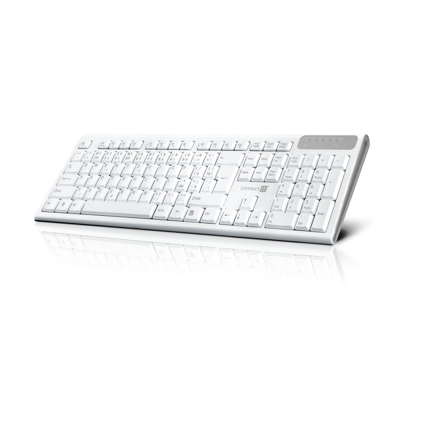 CONNECT IT CKB-3010-CS - Teclado multimedia inalámbrico con localización para checo/eslovaco 2xAAA blanco