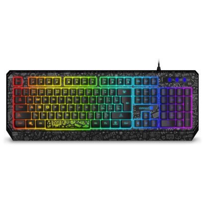 CONNECT IT CKB-3530-DD - LED RGB Teclado gaming con cable con localización para checo/eslovaco negro