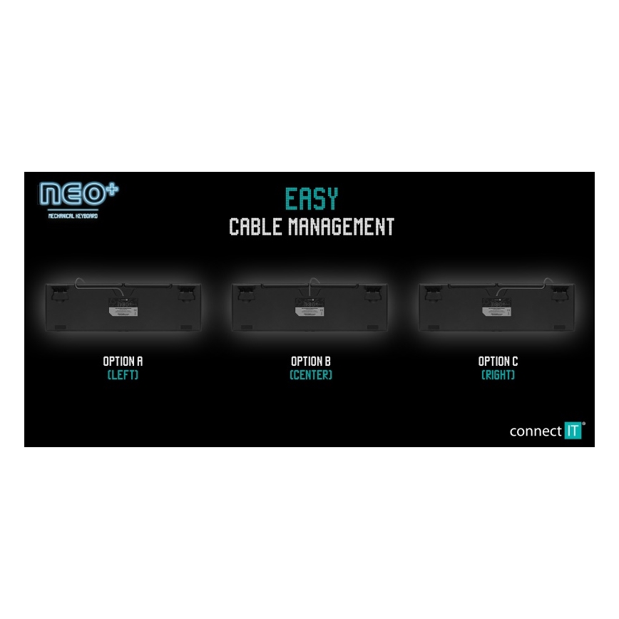 CONNECT IT CKB-3591-CS - Teclado gaming con cable LED RGB con localización checo/eslovaco marco negro y rojo